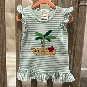 Palm tree embroidered dress